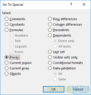 Cómo eliminar columnas y filas en blanco en Excel