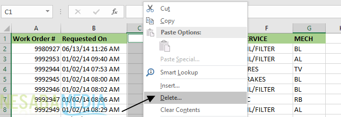 Cómo eliminar columnas y filas en blanco en Excel 3