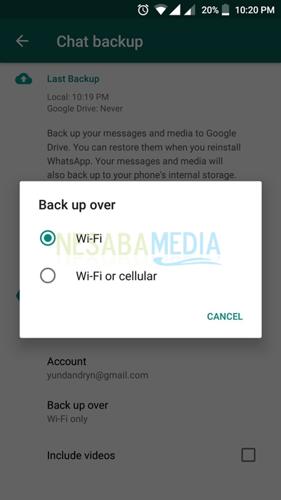 Cómo hacer una copia de seguridad de Whatsapp en un teléfono Android