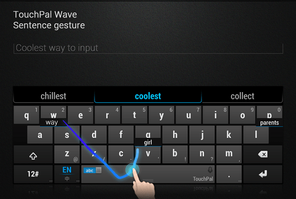 Vista del teclado TouchPal
