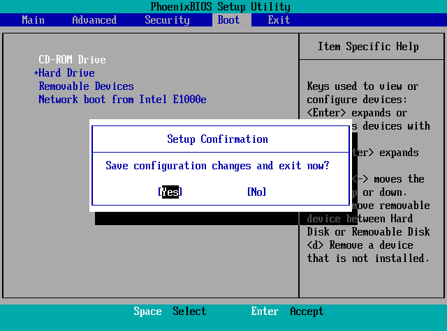 guardar el resultado de la configuración de BIOS de Windows XP