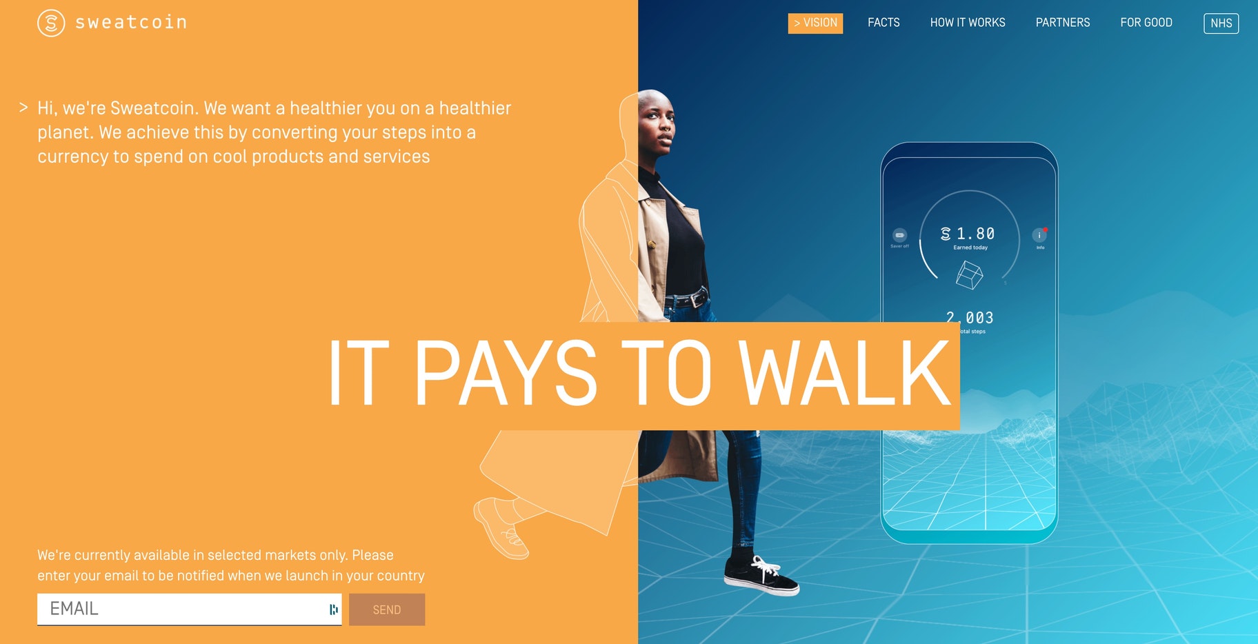 Gana dinero por caminar: Sweatcoin
