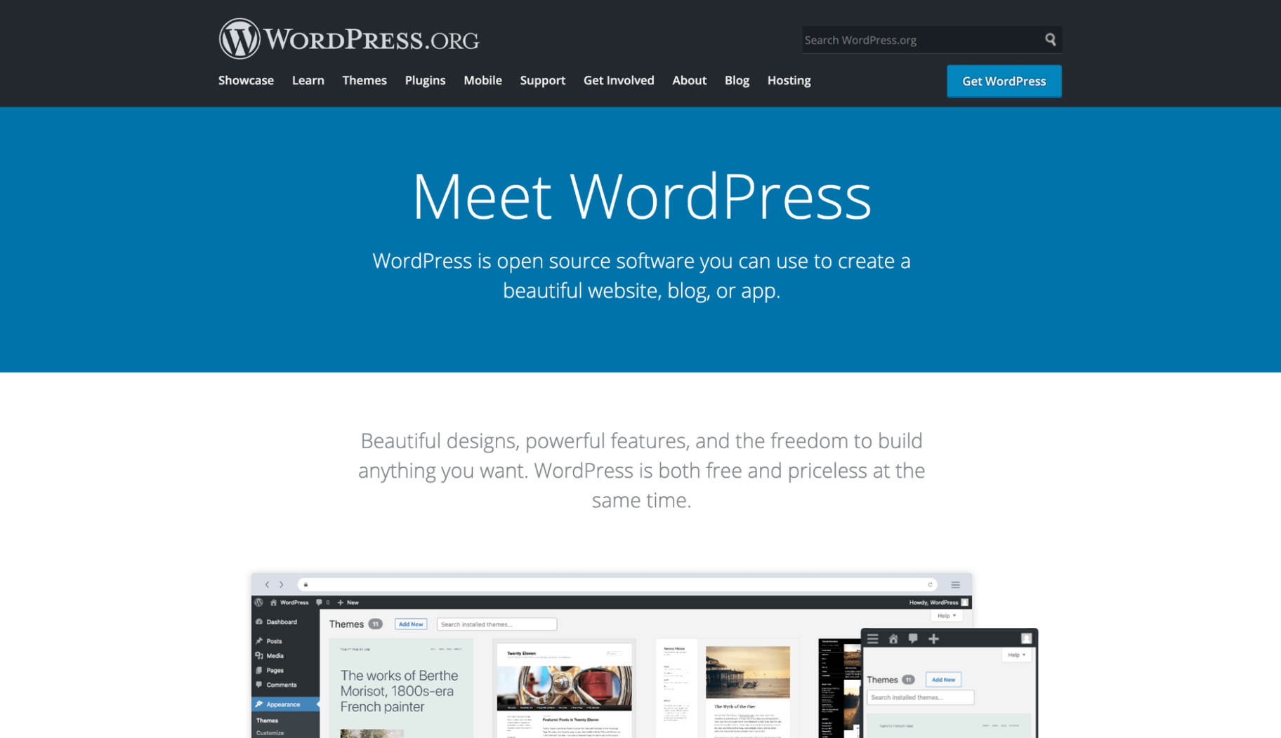 Creadores de sitios web como Wix: WordPress