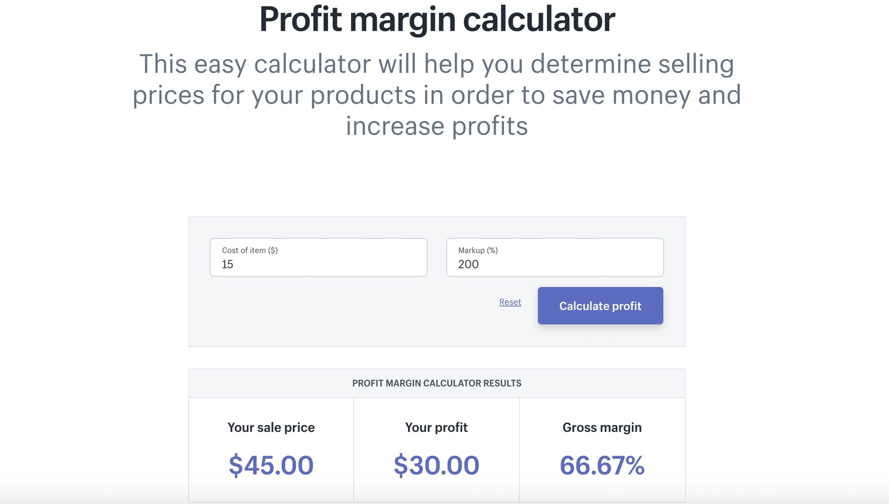 Shopify Tools - Calculadora de margen de beneficio