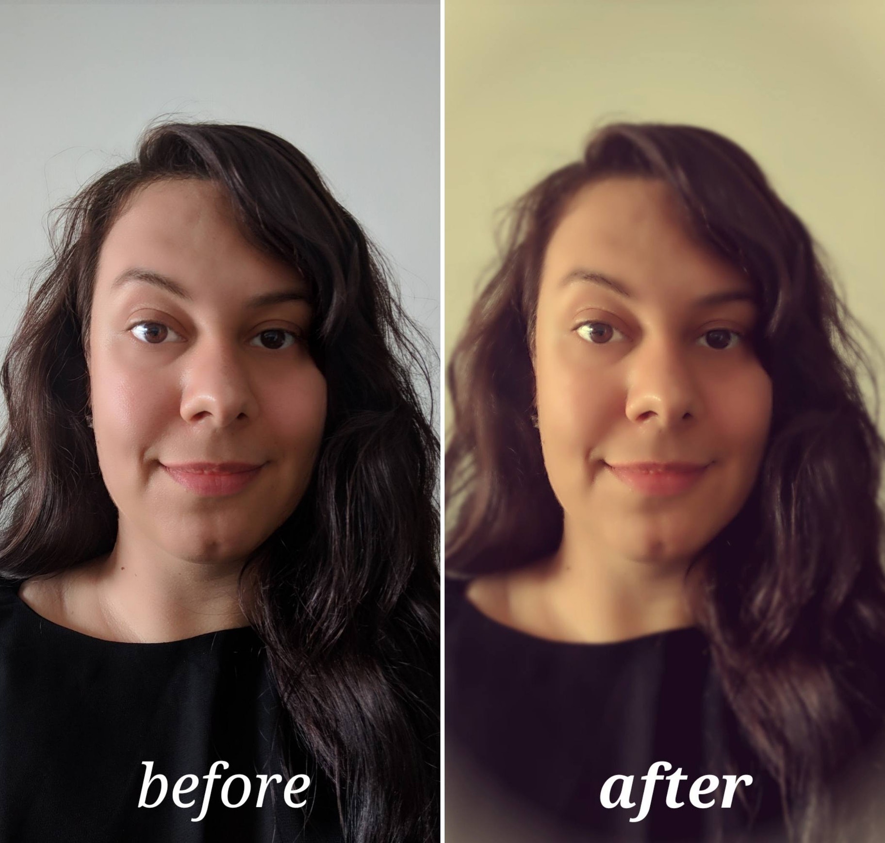 Pixlr antes y después de editar