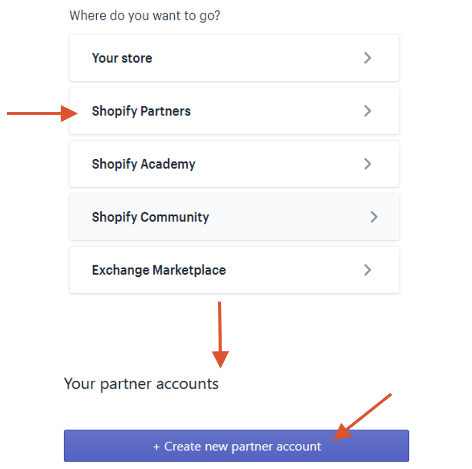 crear cuenta de socios de shopify
