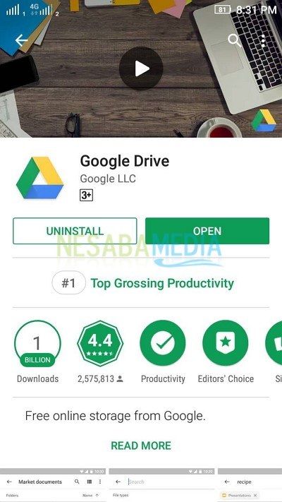 Cómo eliminar archivos en Google Drive en un teléfono Android