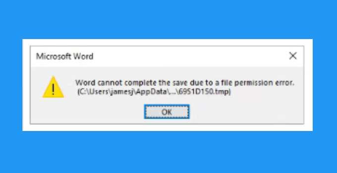 2 formas de resolver Word no puede completar el guardado debido a un error de permiso de archivo