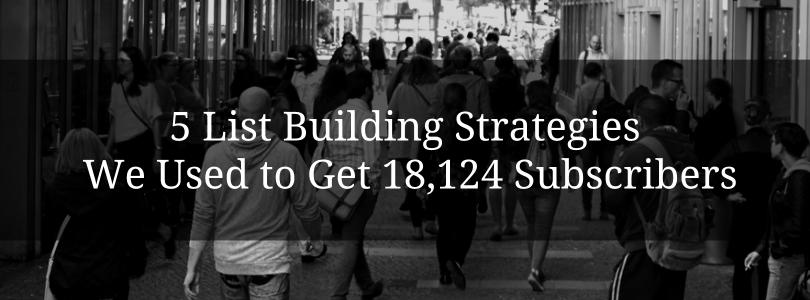 5 List Building Strategies We Used to Get 18,124 Subscribers