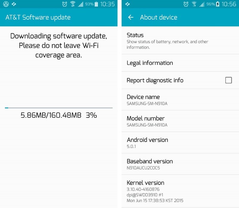 AT&T Galaxy Note 4 obtiene la nueva actualización OC5, ¡todavía no 5.1!