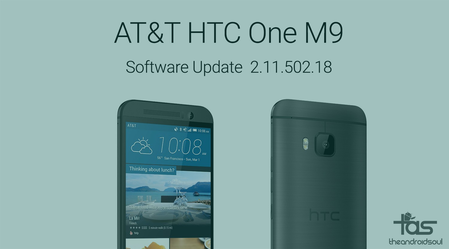 AT&T HTC One M9 recibe actualización de software (versión 2.11.502.18), trae parches para boletines de Google