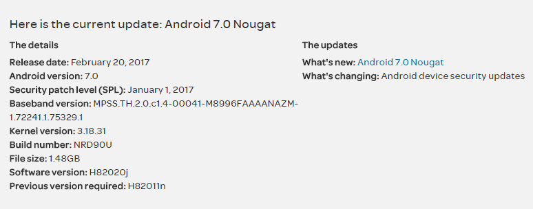 AT&T LG G5 salta a Nougat, la actualización de Android 7.0 OTA se implementa como compilación H82020J