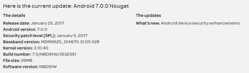 AT&T Nexus 6 recibe una actualización OTA con el parche de seguridad de enero, versión NBD91W