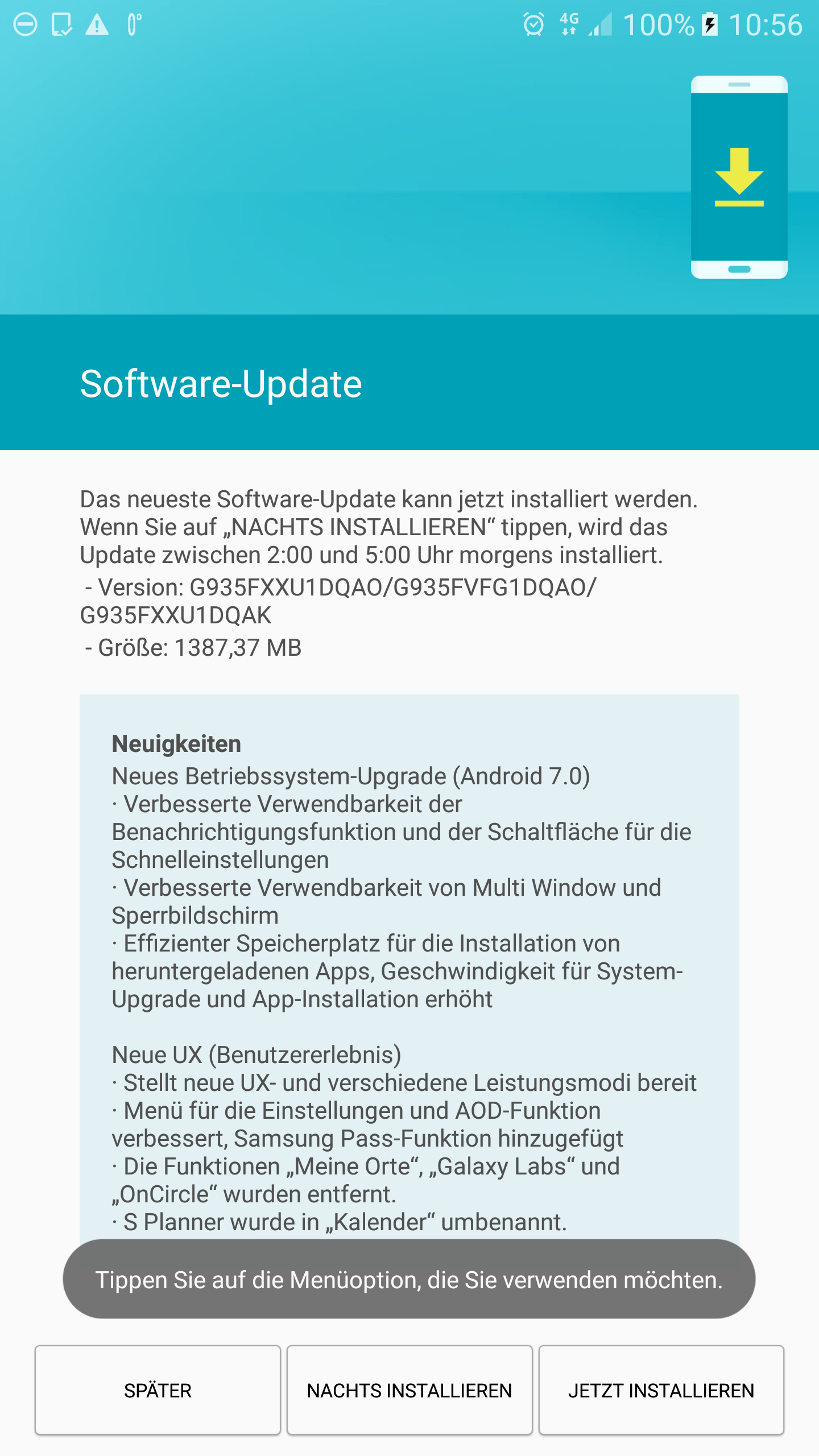 Actualización Galaxy S7 y S7 Edge Nougat disponible en Alemania, India y Rusia
