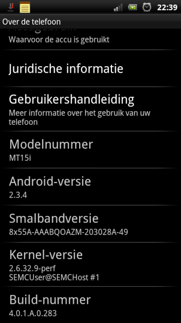 Update for Xperia Neo