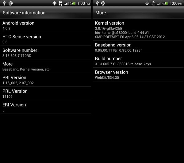 Actualización de Android 4.0 Ice Cream Sandwich para HTC Rezound