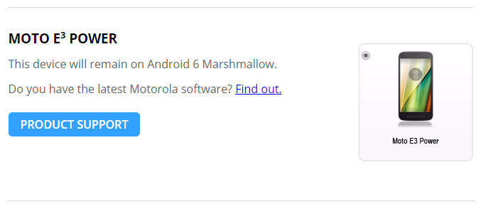 Actualización de Moto E3 Power Nougat denegada, permanecerá en Marshmallow