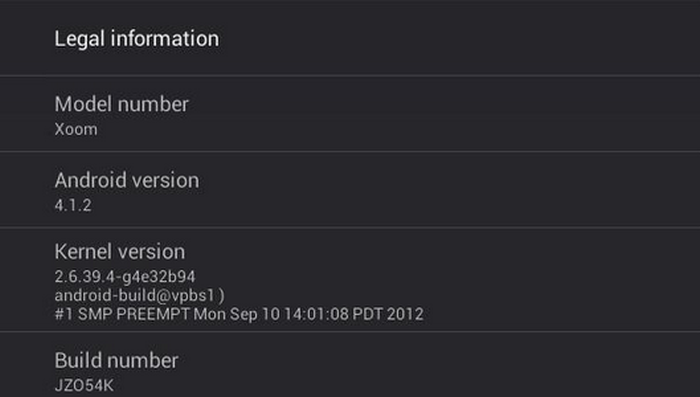 Actualización de Motorola Xoom Android 4.1.2 ahora disponible para instalación manual