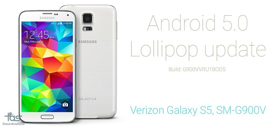 Actualización de Verizon Galaxy S5 Android 5.0 Lollipop compilación G900VVRU1BOD5 con raíz