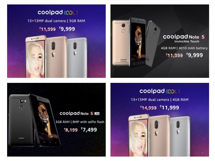 Amazon India ofrece descuento en Coolpad Cool 1, Note 5 y Note 5 Lite