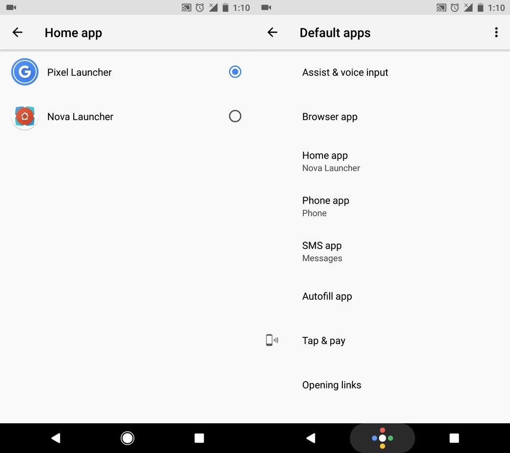 Android O tiene problemas con Nova Launcher, es posible que la tecla Inicio no funcione después de restaurar el archivo de copia de seguridad