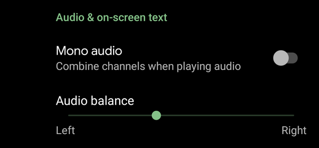 audio balance Android Q