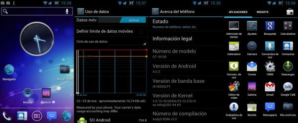 AndyX Rom te ofrece Android 4.0 en Galaxy S2 con ICS Launcher en lugar de TouchWiz