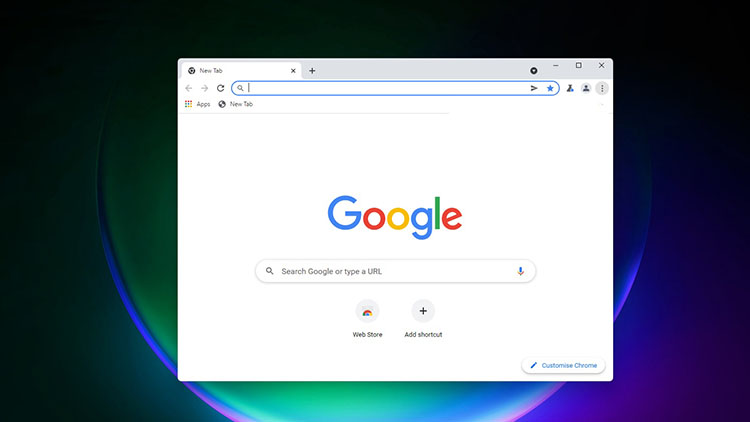 Apariencia de Google Chrome con estilo de diseño de Windows 11