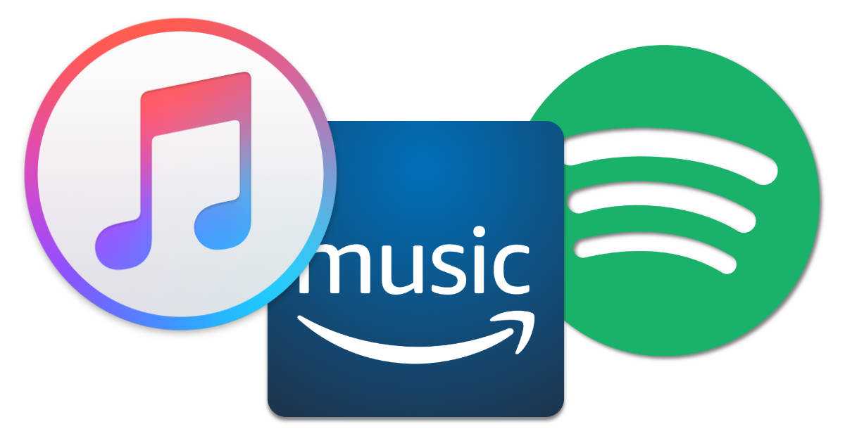 Apple Music, Amazon Prime, and Spotify streaming music services