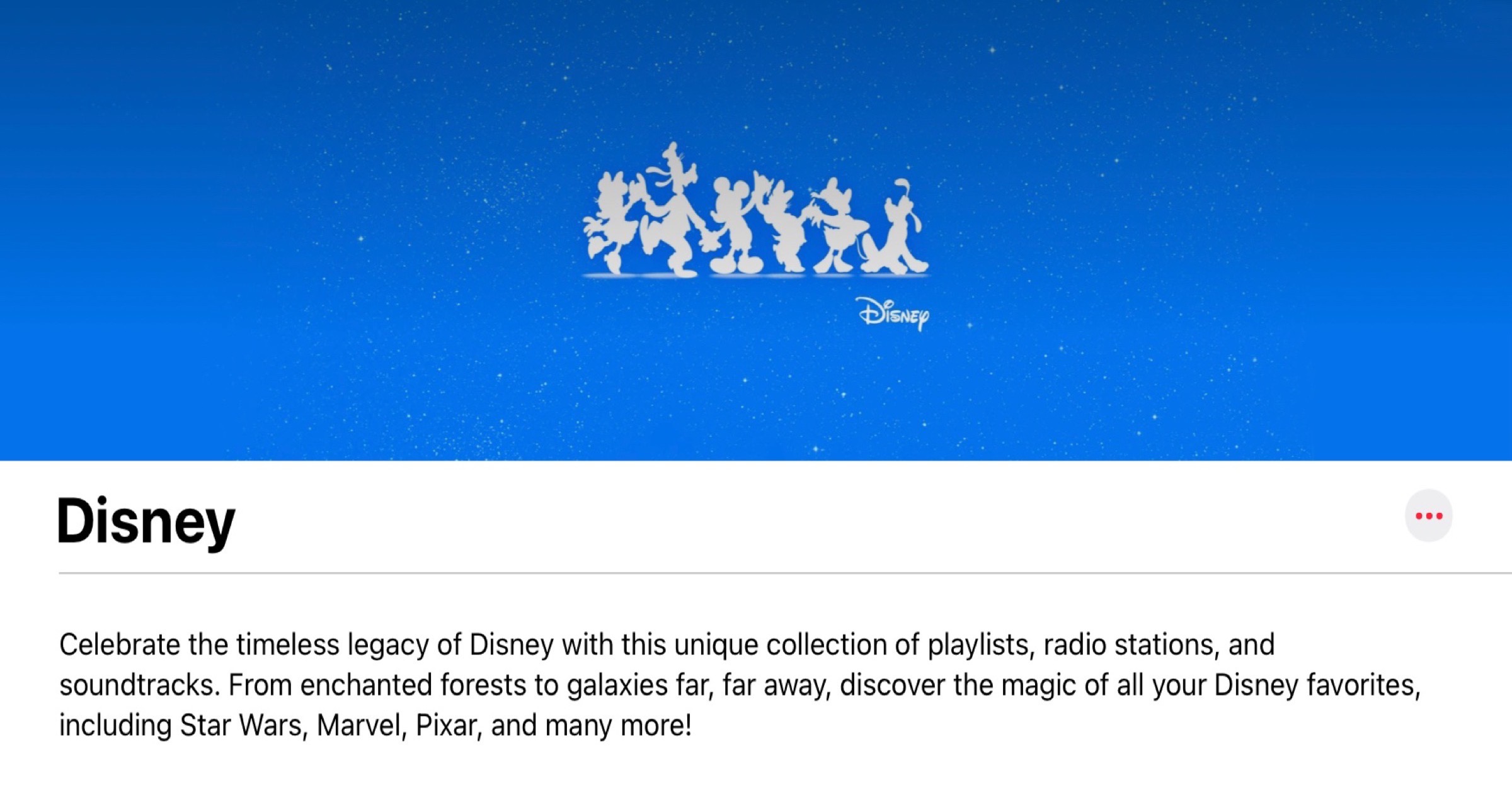 Apple Music tiene una nueva sección de canciones de Disney
