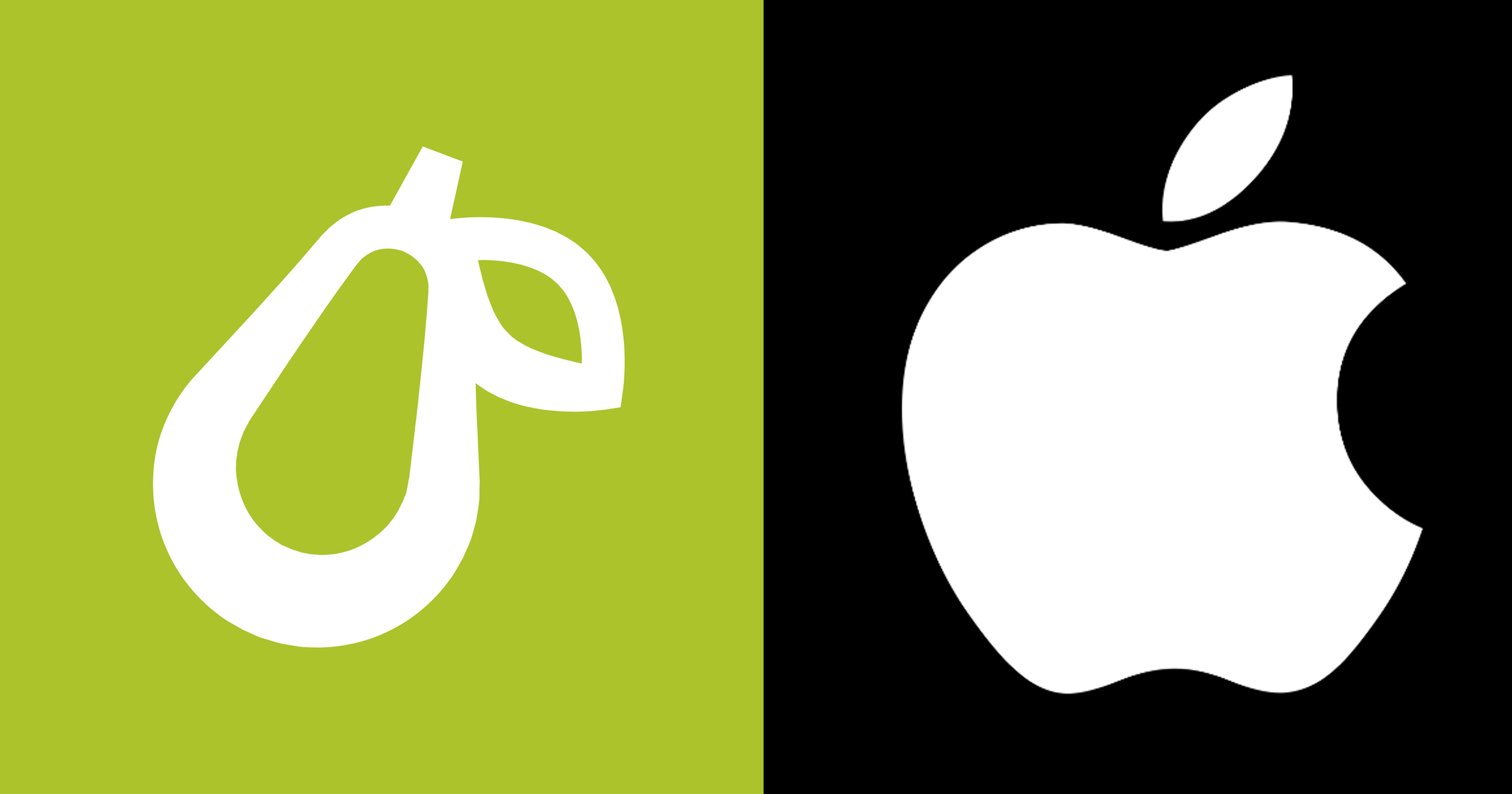 Prepear Pear logo and Apple logo