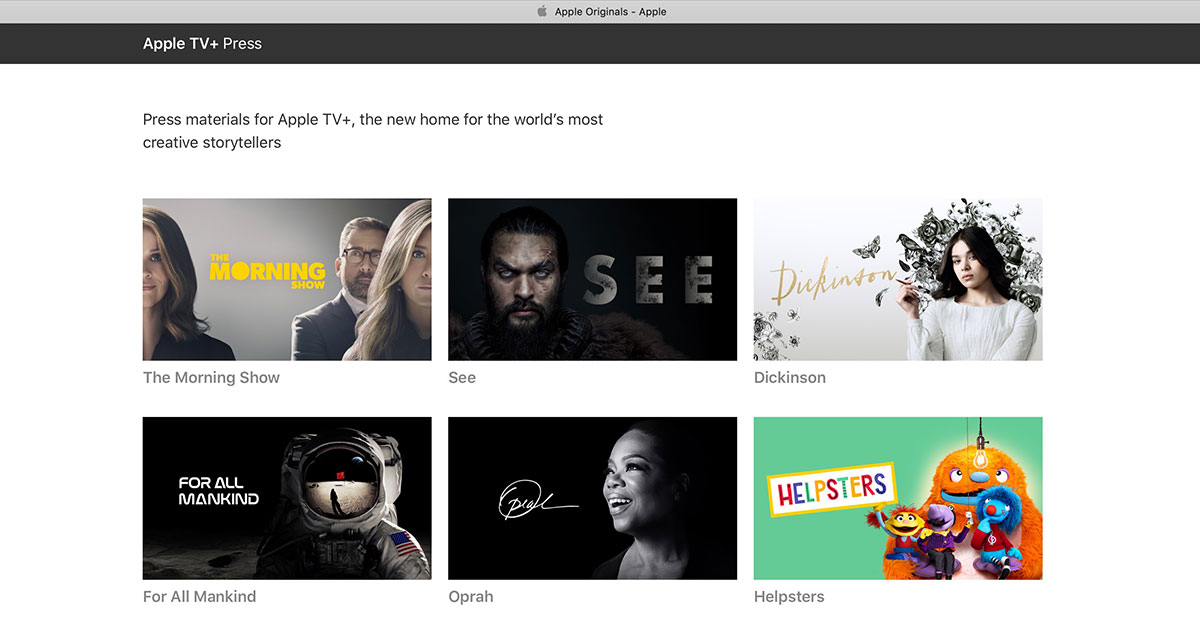 Apple lanza un sitio de prensa dedicado para Apple TV + contenido original