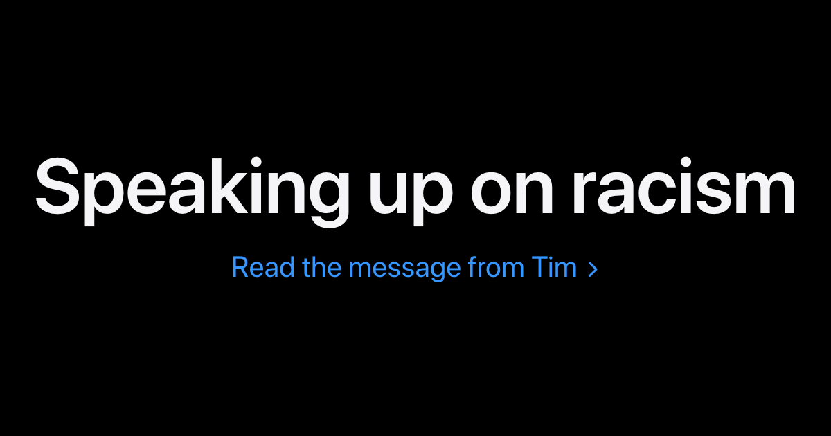 Tim Cook Speaking up on Racism