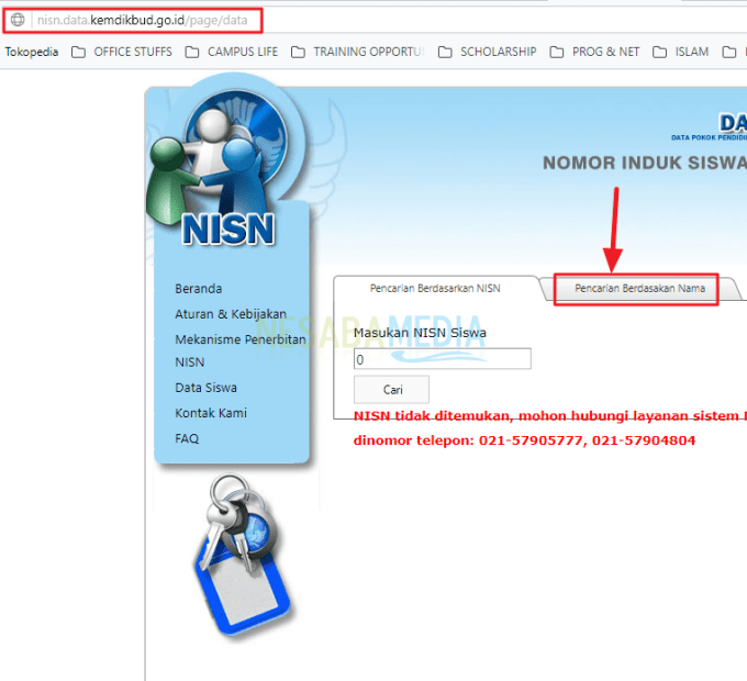 Cómo buscar NISN por nombre