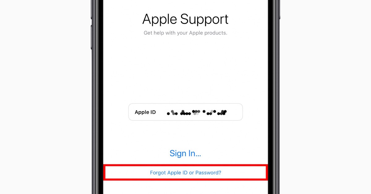 Restablecer la ID de Apple en el soporte de Apple