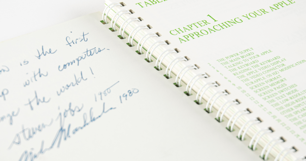 Steve Jobs signed Apple II manual for auction