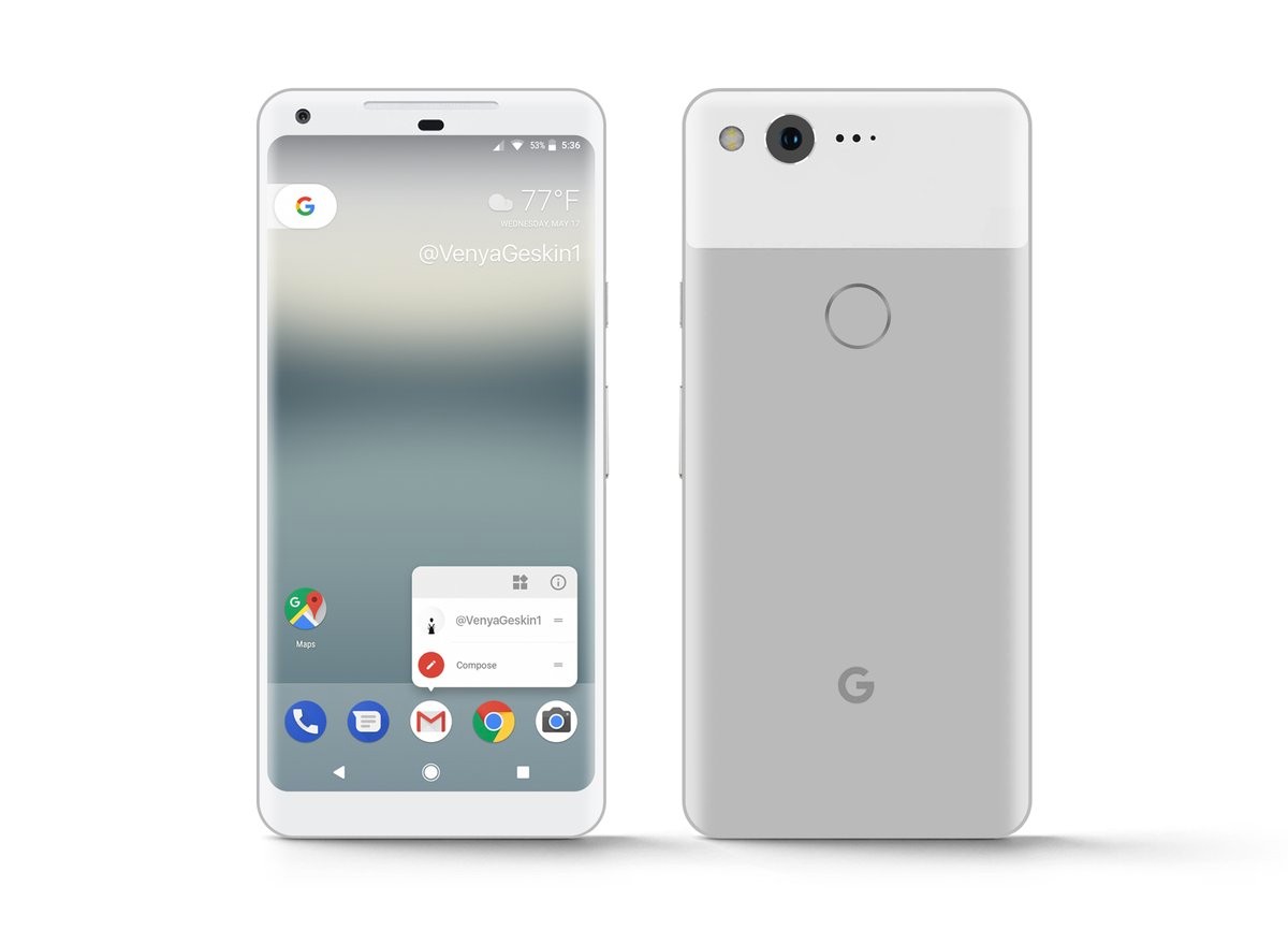 Así se vería Google Pixel XL 2017 en tonos plata y azul