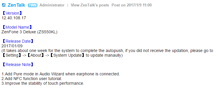 Asus Zenfone 3 Deluxe recibe actualización OTA, incluye nuevas funciones y rendimiento táctil mejorado