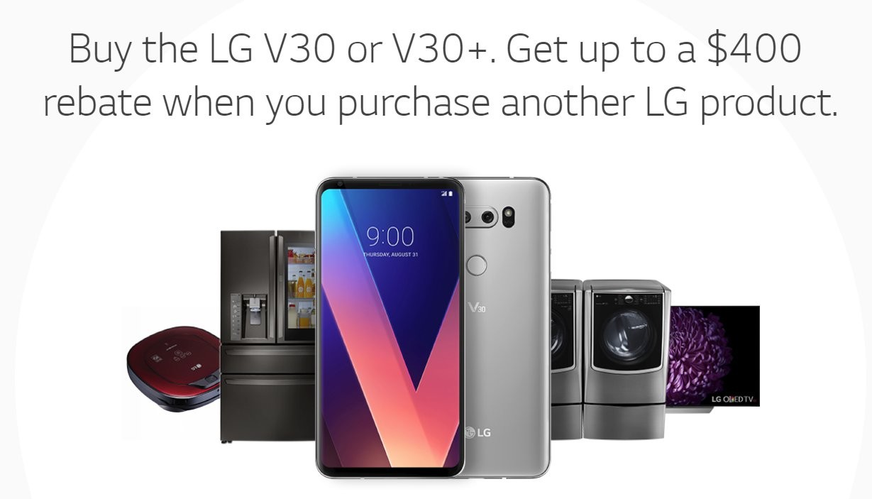 [Black Friday Deal] Compre un LG V30 o V30+ ahora y obtenga un reembolso de $400 cuando compre otro producto LG