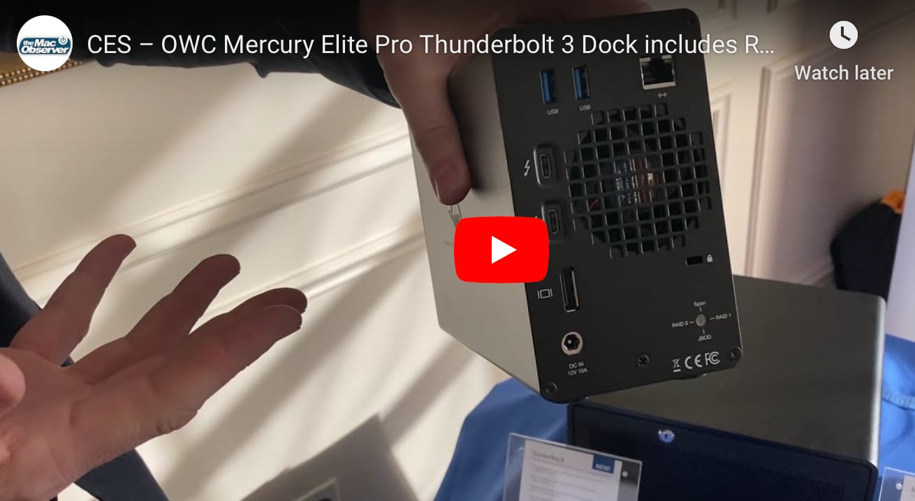 CES - OWC Mercury Elite Pro Thunderbolt 3 Dock agrega RAID, puertos y energía