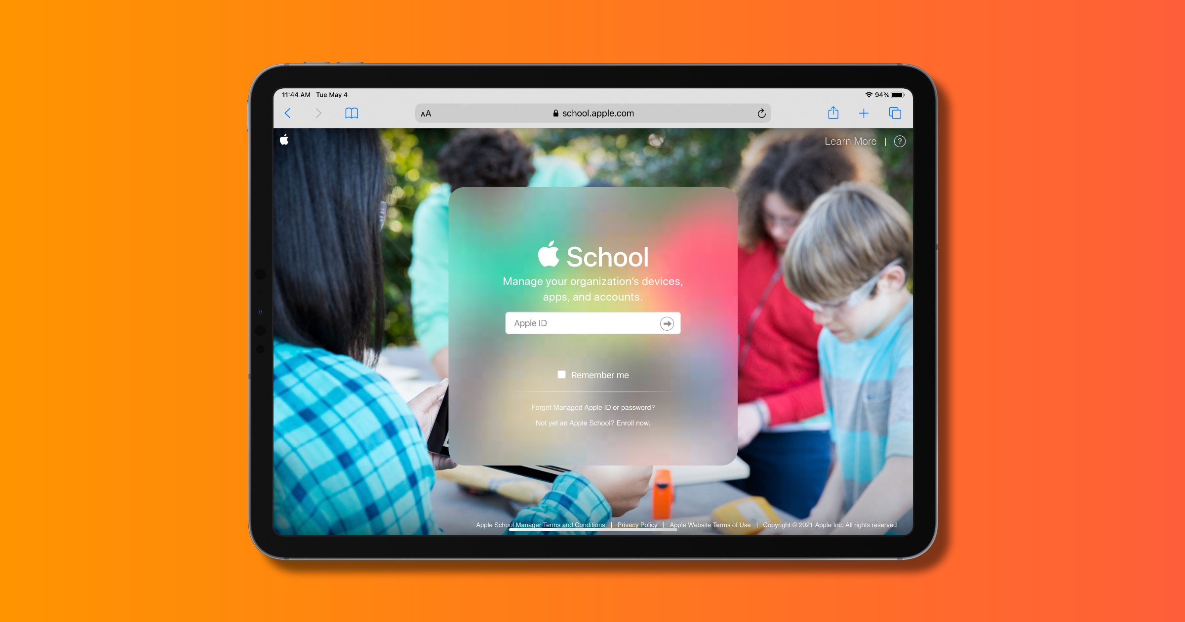 Apple school manager website