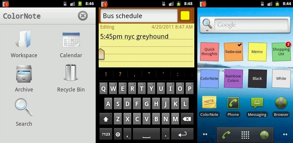 ColorNote NotePad para Android: aplicación de bloc de notas simple y útil