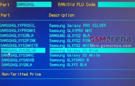 Colores del Galaxy S3 encontrados en un documento filtrado: azul y blanco.  ¡Yippe!
