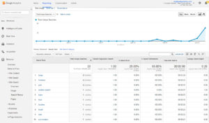 Informe de términos de búsqueda en el sitio de Google Analytics