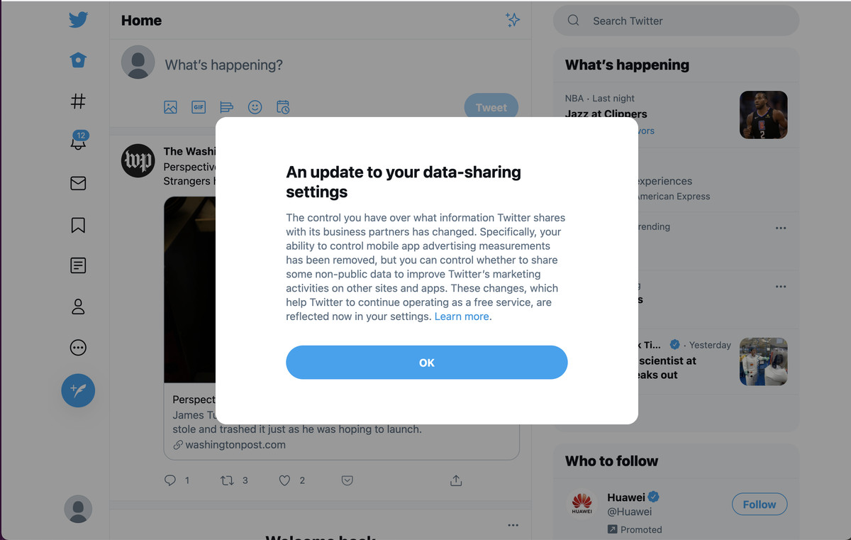 Twitter eliminó algunas de sus protecciones de privacidad en abril de 2020.
