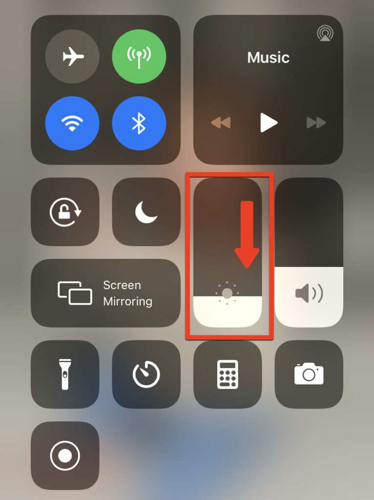 Reducir el brillo de la pantalla del iPhone