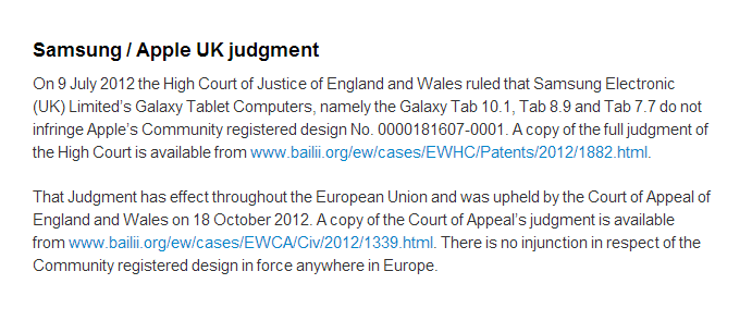 Como sabíamos, Apple dice ¡Lo siento!  de nuevo a Samsung según la orden revisada del Tribunal del Reino Unido