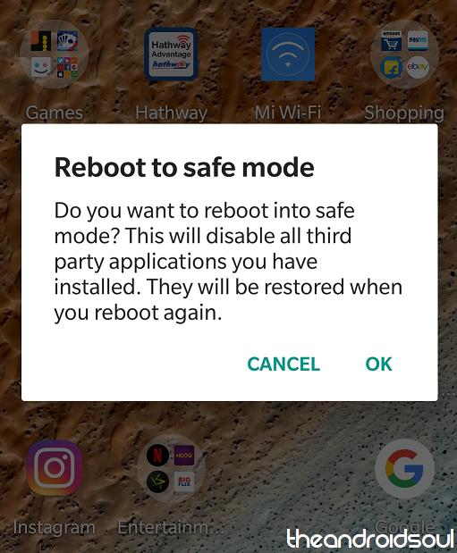 Cómo salir del modo seguro y volver al modo normal en Android