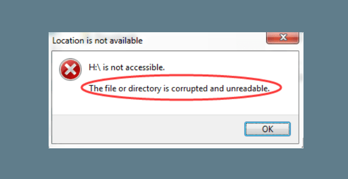 Cómo superar el archivo o directorio está dañado e ilegible en Windows