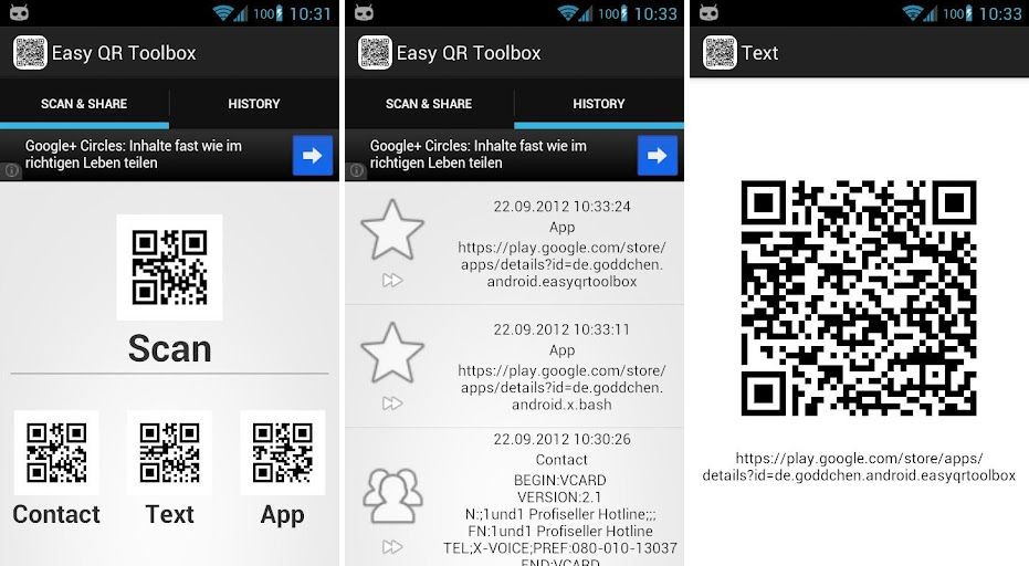 Cree códigos QR fácilmente con la aplicación para Android Easy QR Toolbox